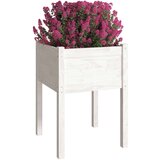 vidaXL Vrtno cvetlično korito 2 kosa belo 50x50x70 cm trdna borovina | Shoptok.si
