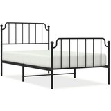 Metalni okvir kreveta s uzglavljem i podnožjem crni 100x190 cm | shoptok.hr