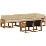 vidaXL Zunanja garnitura za sedenje z blazino 8 pcs Naravna in bež, (5000272926) | Shoptok.si