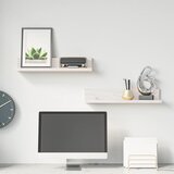  Zidne police 2 kom bijele 50 x 11 x 9 cm od masivne borovine | Eponuda.com