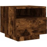  Noćni ormarići s LED svjetlima 2 kom dimljeni hrast 40x39x37 cm | shoptok.hr