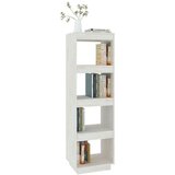 vidaXL knjižna omara za razdelitev prostora bela 40x35x135 cm borovina | Shoptok.si