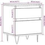 vidaXL Noćni ormarić boja staro drvo 40x35x50 cm konstruiranog drva | shoptok.hr