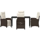 vidaXL 5-delni vrtni jedilni set Rjava Poly Ratan, (22087201) | Shoptok.si