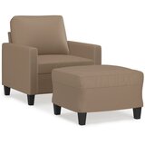  Fotelja s tabureom boja cappuccina 60 cm od umjetne kože | Eponuda.ba