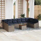  Sjedeća garnitura za vrt 11 pcs Siva i tamnoplava | shoptok.hr