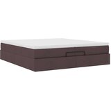  Okvir kreveta s madracima tamnosmeđi 200x200cm tkanine | shoptok.hr