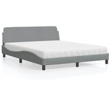  Krevet s madracem Dover svjetlosiva 160x200 cm tkanina | shoptok.hr