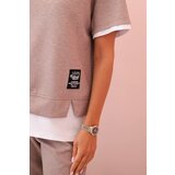Kesi Włoski Women's butter set with short sleeves and pants beige melange | shoptok.hr