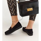 Gemre Women's black suede loafers on a thick sole Prussia | Shoptok.si