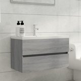 vidaXL Omarica za umivalnik siva sonoma 80x38,5x45 cm konstruiran les Cene