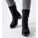 Gemre Black eco-suede block heel ankle boots Agordino | shoptok.hr