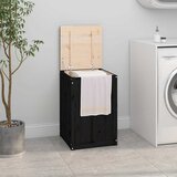  Kutija za rublje crna 44x44x66 cm od masivne borovine | shoptok.hr
