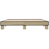 vidaXL Posteljni okvir sonoma hrast 160x200 cm inž. les in kovina, (21151997) | Shoptok.si