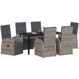  Set za vrt s jastučićima od 7 dijelova siva poli ratan | shoptok.hr