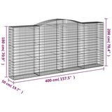  Gabionska košara s lukom 400x50x180/200 cm pocinčano željezo | shoptok.hr