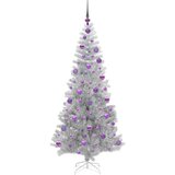 vidaXL Božićno drvce s 300 LED svjetlima s stalakom Srebrno 180 cm PET | shoptok.hr