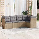 vidaXL 5-dijelni vrtni set sofa s jastucima bež od poliratana | shoptok.hr