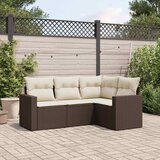  4-dijelni set vrtnih sofa od poliratana s jastucima smeđi | shoptok.hr