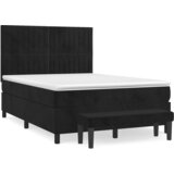  The Living Store Box spring postelja z vzmetnico črna 140x200 cm žamet - Box Spring Postelja, (21492026) | Shoptok.si