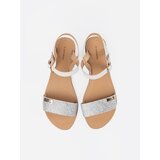 GOODIN White flat sandals with silver strap | Shoptok.si