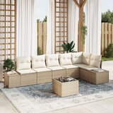 vidaXL set vrtnih sofa od 7 komada s jastučićima smješak poli ratan Cijene