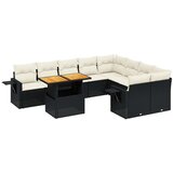 vidaXL 10-dijelni set vrtnih sofa s jastucima crni od poliratana | shoptok.hr