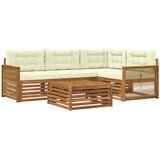 vidaXL Zunanja garnitura za sedenje z blazino 5 pcs Naravna in smetana, (5000281972) | Shoptok.si