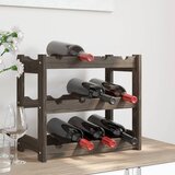  Stalak za vino za 12 boca sivi od masivne borovine | shoptok.hr