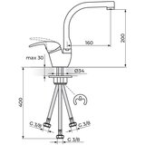 Rosan King baterija za sudoperu 3 cevi-ovalni izliv 180mm | ePonuda.com