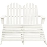 Maison Chic Vrtni Stoli - Stol za vrt Adirondack za 2 osebi z naslonom za noge bel JS626, (21878535) Cene