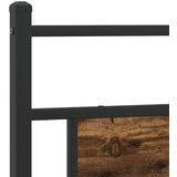 Metalni Kovinski posteljni okvir brez vzmetnice dimljen hrast 200x200cm, (21791130) | Shoptok.si