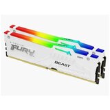 Kingston memorija 32GB(2x16GB)/DIMM/DDR5/6000MHz/CL30/FURY beast rgb/bela | ePonuda.com