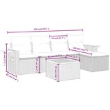  6-dijelni set vrtnih sofa s jastucima crni od poliratana | shoptok.hr