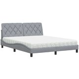 vidaXL Krevet s madracem svjetlosiva 160x200 cm tkanina | shoptok.hr
