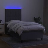  box spring s madracem LED tamnosivi 90x200 cm tkanina | shoptok.hr