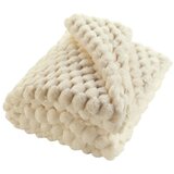 Douceur d intérieur Slonokoščena odeja iz mikropliša 180x220 cm Frosty – Cene