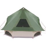 vidaXL Družinski šotor tipi zeleni 10 oseb vodoodporen | Shoptok.si