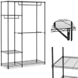 Royal Catering Žično stojalo za oblačila za garderobo 4 police 3 obešalniki 120 x 45 x 179,5 cm do 270 kg, (21275781) Cene