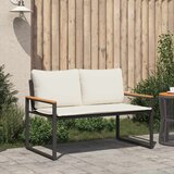  Klupa s jastukom Crna i krem-bijela 115 x 65 x 72 cm Ratan | Eponuda.ba