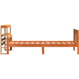  Okvir kreveta s uzglavljem voštano smeđi 75x190 cm od borovine | shoptok.hr