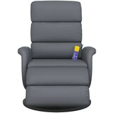  Masažni naslonjač od umjetne kože s osloncem za noge sivi | shoptok.hr