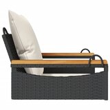  Klupa za ljuljanje s jastucima crna 63x62x40 cm od poliratana | shoptok.hr