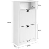 SoBuy predsoba za čevlje v beli barvi v skandinavskem slogu, (20814917) | Shoptok.si