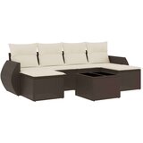 vidaXL 7-dijelni set vrtnih sofa od poliratana s jastucima smeđi | shoptok.hr