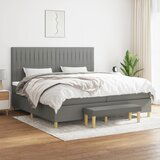 The Living Store Box spring postelja z vzmetnico temno siva 200x200 cm blago - Box Spring Postelja, (21517105) Cene