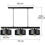  Visilica na sajli IGNIA 3xE27/60W/230V crna/zlatna | Eponuda.com