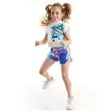 Mushi Blue Star Girl Child Crop Top White T-Shirt Tie-Dyeing Shorts Set