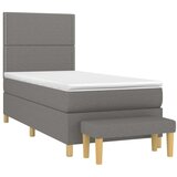  Box spring postelja z vzmetnico temno siva 90x200 cm blago, (20898868) | Shoptok.si
