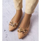 Gemre Dark beige ballet flats with embellishment Vallée | Shoptok.si